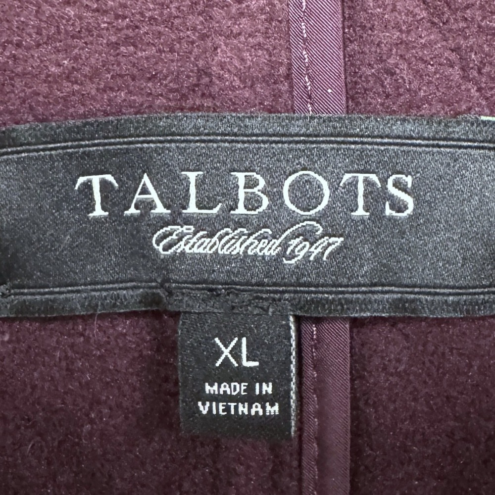 Talbots Quilted Dark Purple Vest, Size XL, Medium Weight, Fleece Lining, Pockets - Picture 3 of 8
